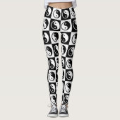 Leggings À damiers blanc noir Yin-yang Zen Block Imprimer (Devant)