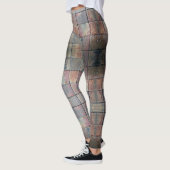 Leggings à damiers brique rouge et gris Grunge chic (Gauche)