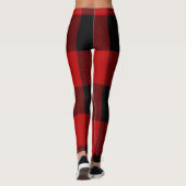 Leggings À damiers de plongée de buffle rouge et noir (Dos)