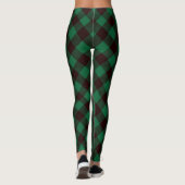 Leggings À damiers femmes vertes/noires (Dos)