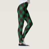 Leggings À damiers femmes vertes/noires (Droite)