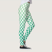 Leggings À damiers Motif de dégradé vert clair à foncé (Droite)