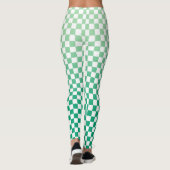 Leggings À damiers Motif de dégradé vert clair à foncé (Dos)