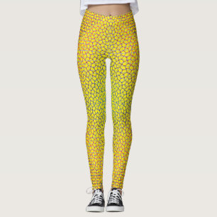 Leggings à damiers motif net 01 BYellow BG