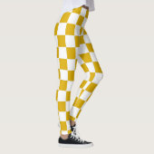 Leggings à damiers moutarde jaune et blanc (Droite)