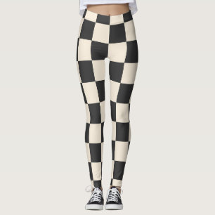 Leggings À damiers noir et blanc