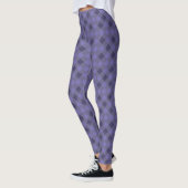 Leggings à damiers patchs motif bw Violet BG (Gauche)