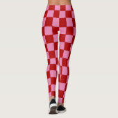 Leggings à damiers rouge et rose chaud (Dos)