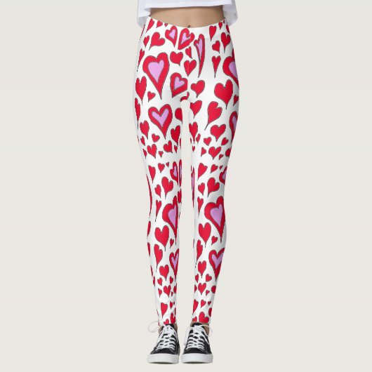 Leggings à dessins de cœurs (Devant)