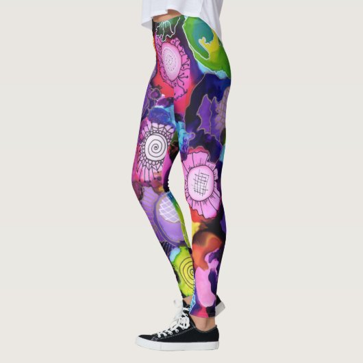 Leggings à doodle violet (Gauche)