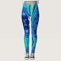 Leggings à éclaboussures bleues