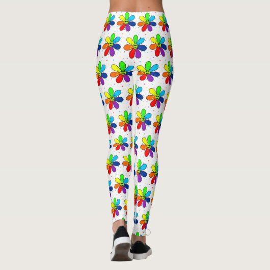 Leggings à fleurs arc-en-ciel (Dos)