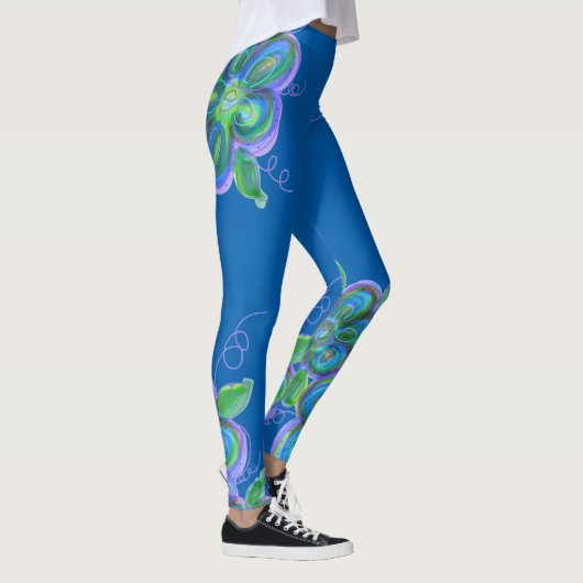 Leggings à fleurs bleues (Droite)