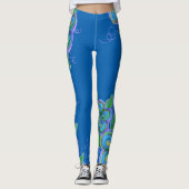 Leggings à fleurs bleues (Devant)