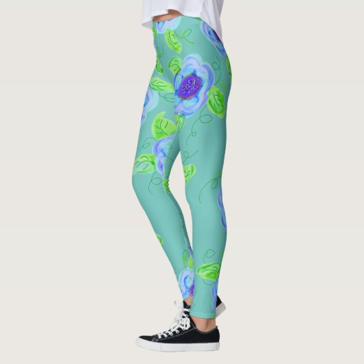 Leggings à fleurs d'Aqua (Gauche)