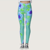 Leggings à fleurs d'Aqua (Devant)