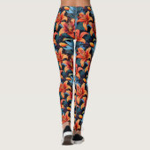 Leggings à fleurs de tigre rouge artistique (Dos)
