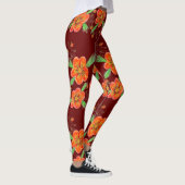 Leggings à fleurs de vin rouge (Droite)