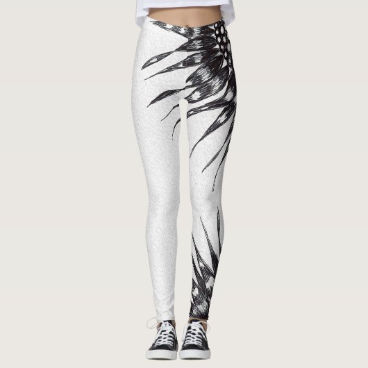 Leggings à fleurs encrées (Devant)