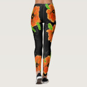 Leggings à fleurs orange vif (Dos)