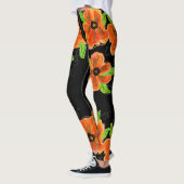 Leggings à fleurs orange vif (Gauche)