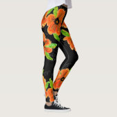 Leggings à fleurs orange vif (Droite)
