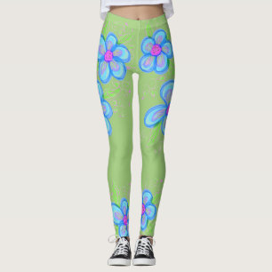 Leggings à fleurs rose