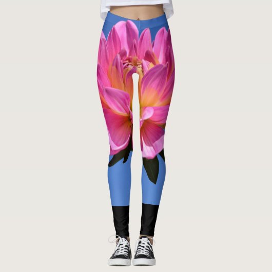 Leggings à fleurs roses (Devant)