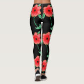 Leggings à fleurs rouges (Dos)