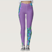 Leggings à fleurs violettes (Devant)