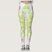 Leggings à fleurs violettes (Devant)