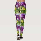 Leggings à impression de tulipes violettes et bota (Dos)