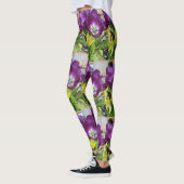 Leggings à impression de tulipes violettes et bota (Gauche)