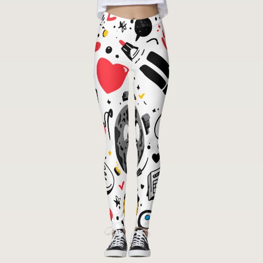 Leggings à Impression Florale Intégrale (Devant)