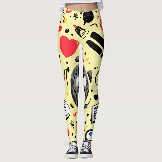 Leggings à Impression Florale Intégrale (Devant)