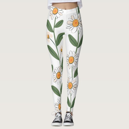 Leggings à Impression Florale Intégrale (Devant)