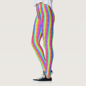 Leggings à impression verticale à bande arc-en-cie (Gauche)