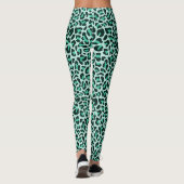 Leggings à Imprimé Léopard Bleu Canard et Noir (Dos)