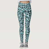 Leggings à Imprimé Léopard Bleu et Noir (Devant)
