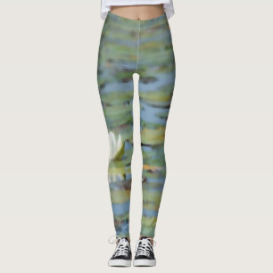 Leggings à l'aquarelle du lac nénuphar
