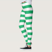 Leggings à large bande verte et blanche de Noël (Gauche)