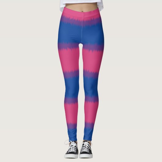 Leggings à larges rayures drapeau bisexuel (Devant)