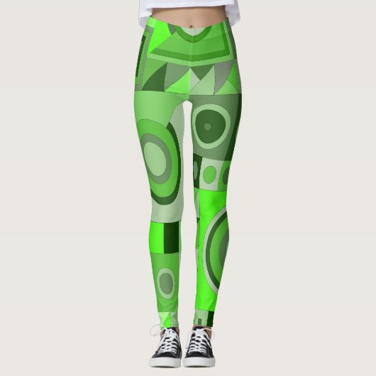 Leggings à l'art décontracté vert (Devant)
