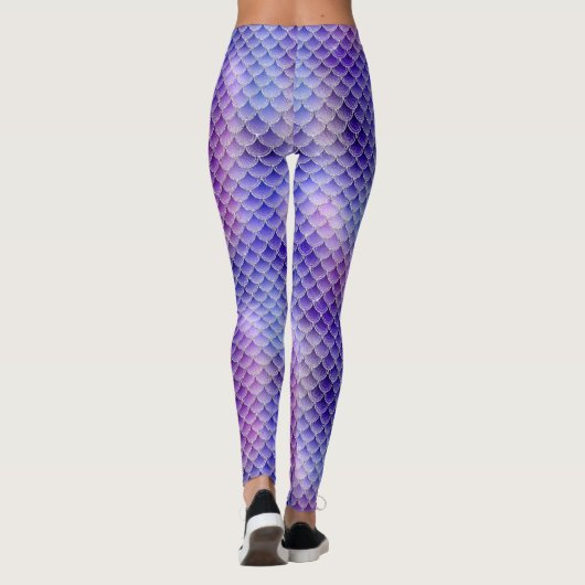 Leggings à l'échelle de sirène pourpre (Dos)