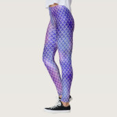Leggings à l'échelle de sirène pourpre (Gauche)