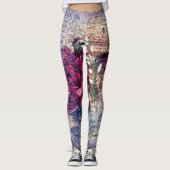 Leggings à l'Ephémère à la rose rouge (Devant)