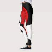 Leggings À M. Redd : Noir, blanc et rouge Abstraits (Gauche)