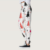 Leggings à motif d'arbre de Noël moderne avec des (Gauche)