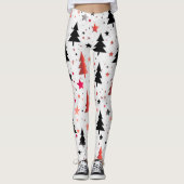Leggings à motif d'arbre de Noël moderne avec des (Devant)
