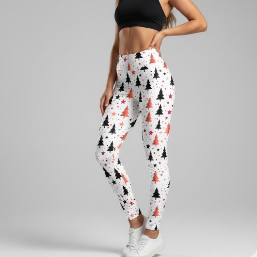 Leggings à motif d'arbre de Noël moderne avec des